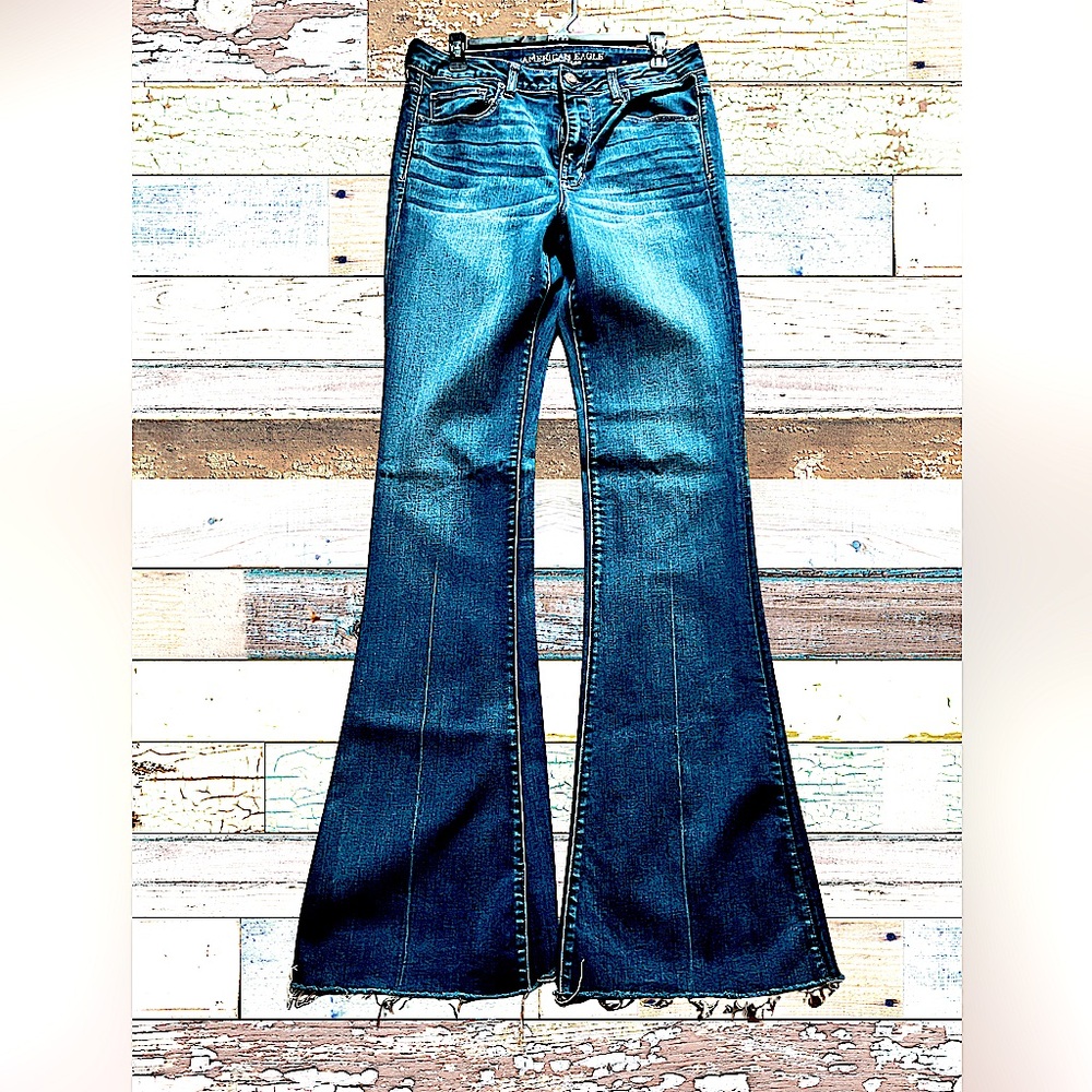 American Eagle Hi-Rise Slim Flare Jeans X-Long size 12
